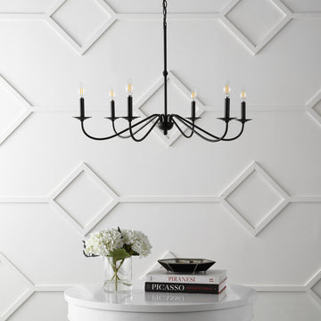 Wicklow 34.75" Bohemian Farmhouse Iron LED Chandelier